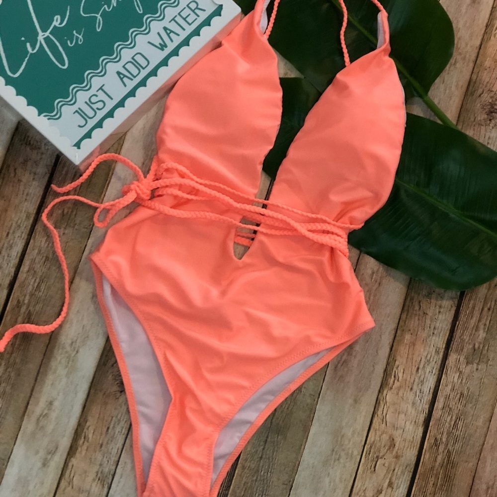 “Coral pink” Monokini.   **SPRING SALE**